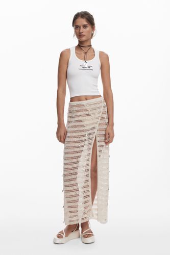 Robe portefeuille ajourée avec appliques - Desigual - Modalova