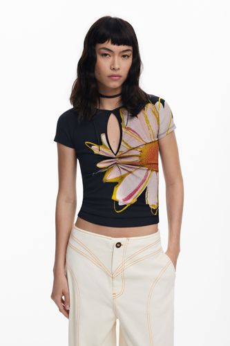 T-shirt à manches courtes avec ouverture florale - Desigual - Modalova