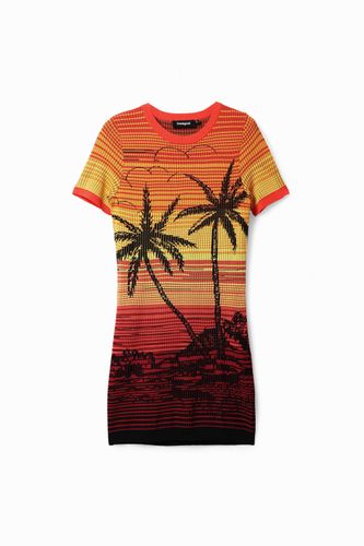 Robe courte maille palmiers - Desigual - Modalova