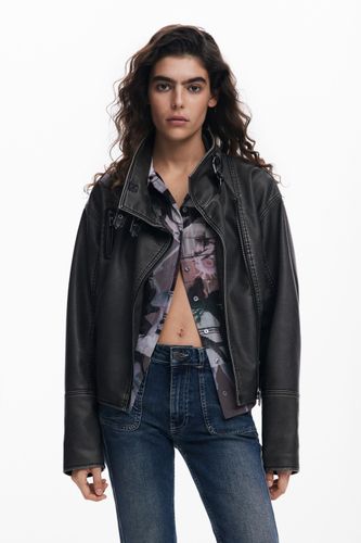 Blouson biker effet cuir oversize - Desigual - Modalova