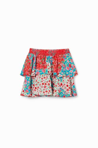 Mini-jupe volants fleurs - Desigual - Modalova