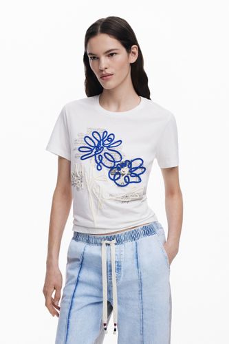 T-shirt à fleurs avec cordon - Desigual - Modalova