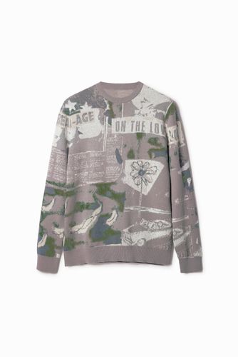 Pull jacquard journal - Desigual - Modalova