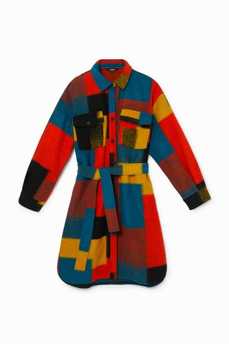 Manteau long loose laine couleurs - Desigual - Modalova
