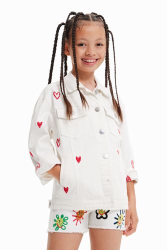 Veste en jean oversize cœurs - Desigual - Modalova