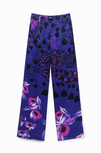 Pantalon jambes larges fleurs - Desigual - Modalova