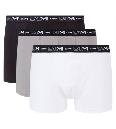 Lot de 3 boxers noir, et blanc en coton stretch - DIM - Modalova