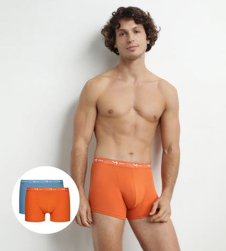 Lot de 2 Boxers Bleu ceinture graphique Coton Stretch - DIM - Modalova