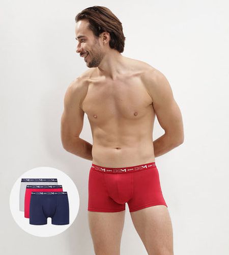 Lot de 3 boxers denim rouge topaze acier Coton Stretch - DIM - Modalova