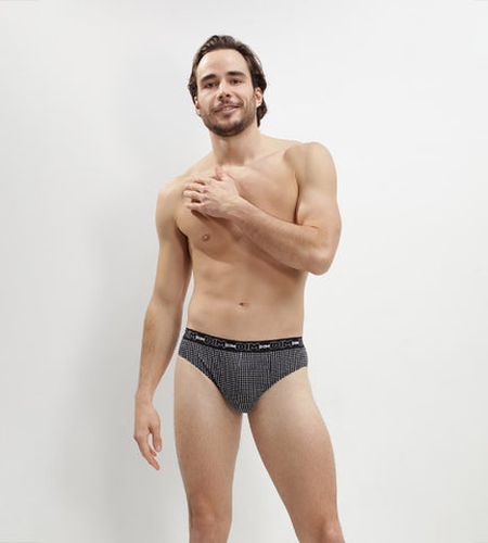 Lot de 3 slip en coton avec imprimé cube Gris Coton Print - Masculin - Taille 2 - DIM - Modalova