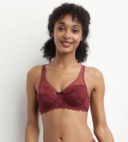 Soutien-gorge emboîtant en dentelle Rubis Foncé Generous Essentiel - DIM - Modalova