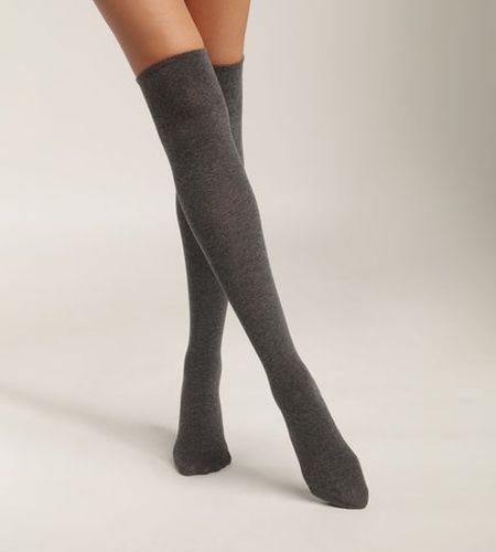 Chaussettes maxi hautes en coton Anthracite Chiné - DIM - Modalova