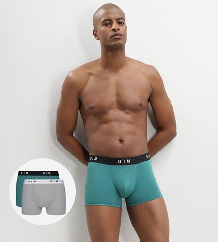 Lot de 2 boxers coton stretch Acier Vert Émeraude Originals - DIM - Modalova