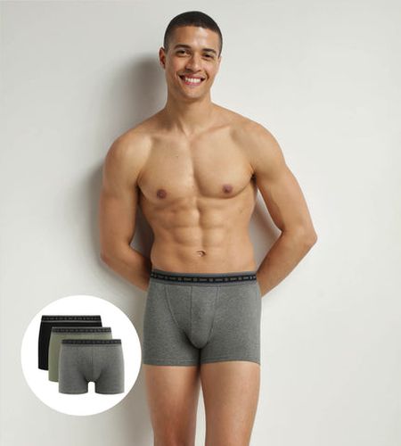 Lot de 3 boxers en coton bio Noir Charbon Vert Good - Masculin - Taille 3 - DIM - Modalova