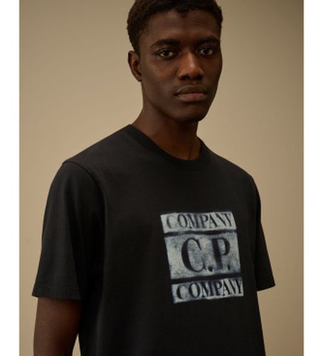CMTS141A110579W T-shirt Faded Logo (M), Casuel, Coton, Manche courte, Marine - C.P. Company - Modalova