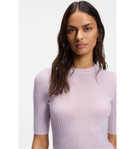 Pull en laine mélangée côtelée lilas (S), , Classique - Boss - Modalova