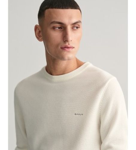Pull à col rond en piqué de coton cassé (XL), Casuel, Manche longue - Gant - Modalova