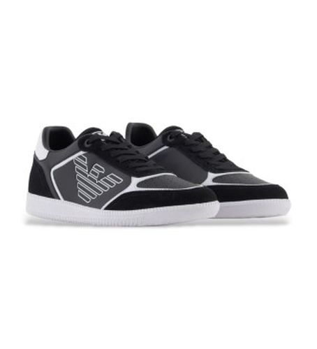 Unisex. 7X000405_AF19826 Heritage Eagle Leather Sneakers (44), Cuir, Noir, Plat, 1 à 3 cm, Lacets, Casuel, Sport - EA7 - Modalova