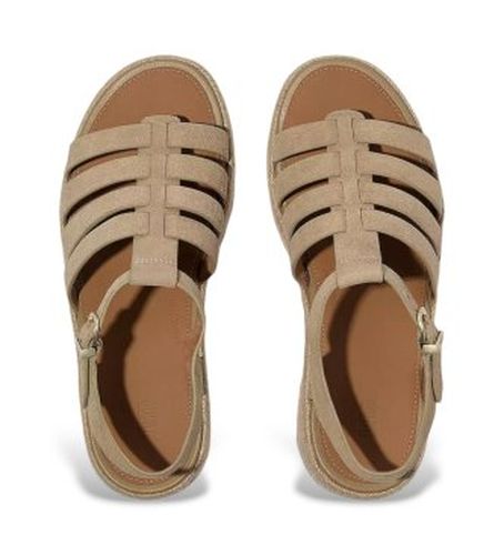 A5J-923 Sandales de pêcheur en cuir marron (40), , 5 à 8 cm, Boucle, Casuel - FitFlop - Modalova