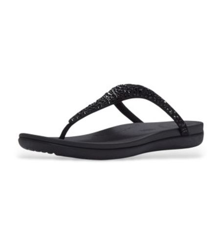 A5Y-001 Sandales Solay Mixed-Crystal Toe (41), Cuir, Plat, Aucun, Casuel - FitFlop - Modalova