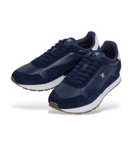 HMS200107 Vector Plain Leather Sneakers (40), Cuir, Plat, Lacets, Casuel, Marine - Hackett London - Modalova