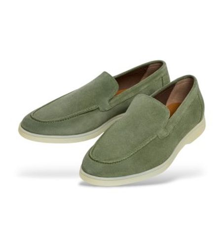 HMS200109 Martin Plain Leather Loafers (41), Cuir, Plat, Aucun, Casuel, Vert - Hackett London - Modalova