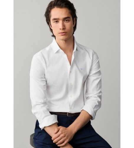 HM3010753 chemise texturée unie coupe ajustée (S), Casuel, Coton, Classique, Manche longue - Hackett London - Modalova