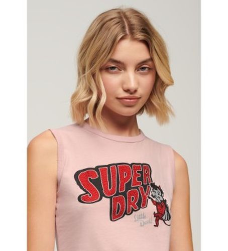 W6011898A T-shirt moulant avec bordures Retro (S), Casuel, Sans manches / bretelles, Durable, Coton Recyclé - Superdry - Modalova