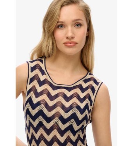 W8011848A Robe midi en maille zigzag (S), Casuel, Viscose, Sans manches / bretelles - Superdry - Modalova