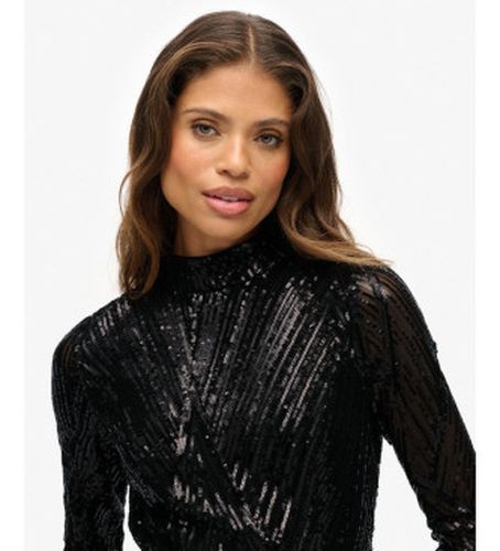 W8012034A Robe ouverte noire (XS), Fête, Polyester, Manche longue - Superdry - Modalova