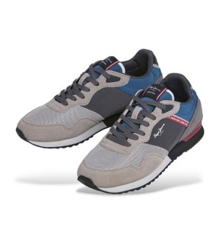 PMS400011 Baskets en cuir London Brick (40), Plat, Lacets, Casuel, Gris - Pepe Jeans - Modalova