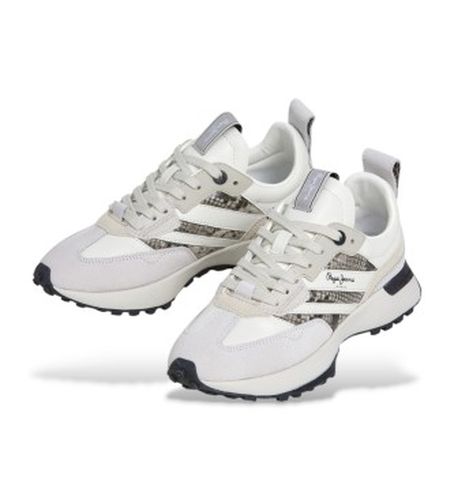 PLS600020 Lucky Animal Leather Sneakers (36), Cuir, Blanc, Plat, 1 à 3 cm, Lacets, Casuel - Pepe Jeans - Modalova