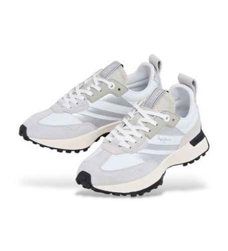 PLS600032 Lucky Original Leather Sneakers (37), Cuir, Plat, Lacets, Casuel, Gris - Pepe Jeans - Modalova
