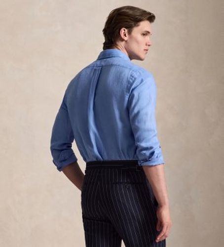 Custom Fit Linen Shirt (L), Bleu, Casuel, Manche longue - Polo Ralph Lauren - Modalova