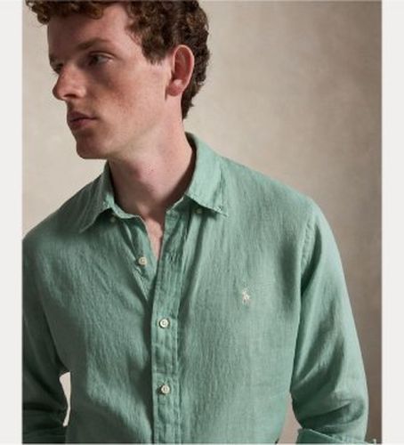 Custom Fit Linen Shirt (S), Casuel, Vert, Manche longue - Polo Ralph Lauren - Modalova