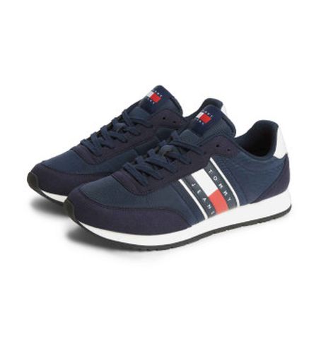 EM0EM01709 Baskets avec logo et texture mixtes (45), Bleu, Plat, Lacets, Casuel, Durable, Polyester recyclé - Tommy Jeans - Modalova