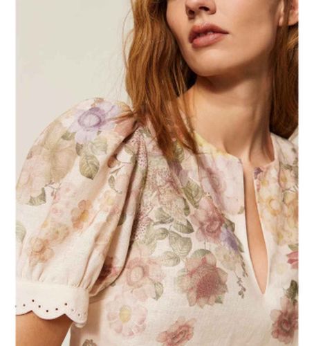 TT2573 Blouse Manica Corta, lin multicolore (44), , Manche courte - Twinset - Modalova