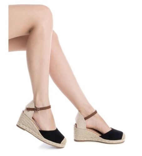NEGRO Espadrilles en cuir 140746 (39), 5 à 8 cm, Boucle, Casuel, Éco-cuir - XTI - Modalova
