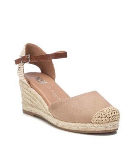 BEIGE Espadrilles en cuir 140746 (37), 5 à 8 cm, Boucle, Casuel - XTI - Modalova