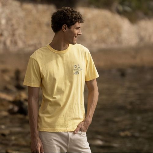 T-shirt jaune broderie le sud - FAGUO - Modalova