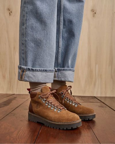 Boots camel cuir - HAWTHORN - FAGUO - Modalova