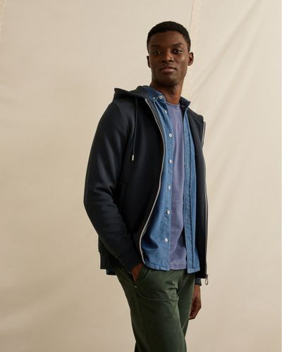 Sweat bleu marine zip tricolore - FAGUO - Modalova