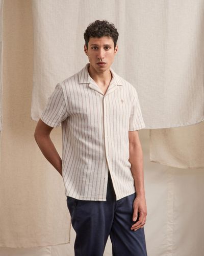 Chemise manches courtes et beige - FAGUO - Modalova