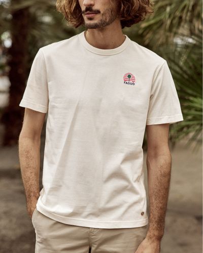 T-shirt écru broderie outdoor - FAGUO - Modalova