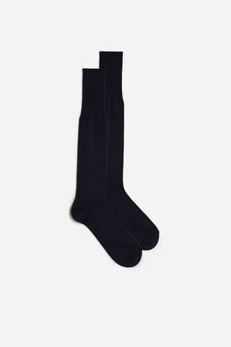 Tall Cashmere-Silk-Cotton Blend Socks Man Blue Size 42-43 - Intimissimi - Modalova