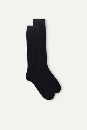 Stretch Superior Cotton Knee Socks Man Black - Intimissimi - Modalova
