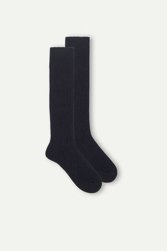 Long Ribbed Socks in Cashmere and Wool Man Blue Size 42-43 - Intimissimi - Modalova