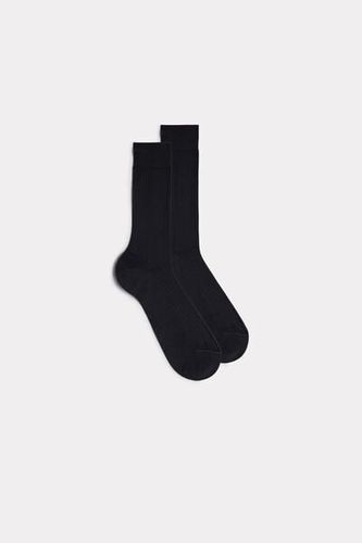 Short Ribbed Egyptian Cotton Socks Man Grey Size 42-43 - Intimissimi - Modalova