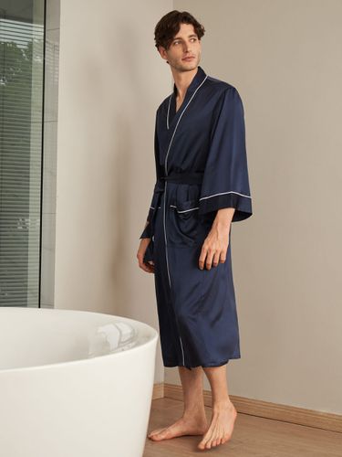 Robe de Chambre Homme en Soie Luxeux 22mm Col Kimono M - Lilysilk - Modalova