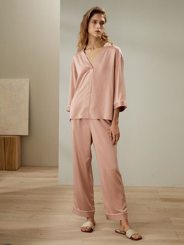 LILYSILK Pyjama 100 Soie Col En V Manches Trois-Quarts 22 Momme Soie Convivial Pour Les Personnes Allergiques L - LILYSILK - Modalova